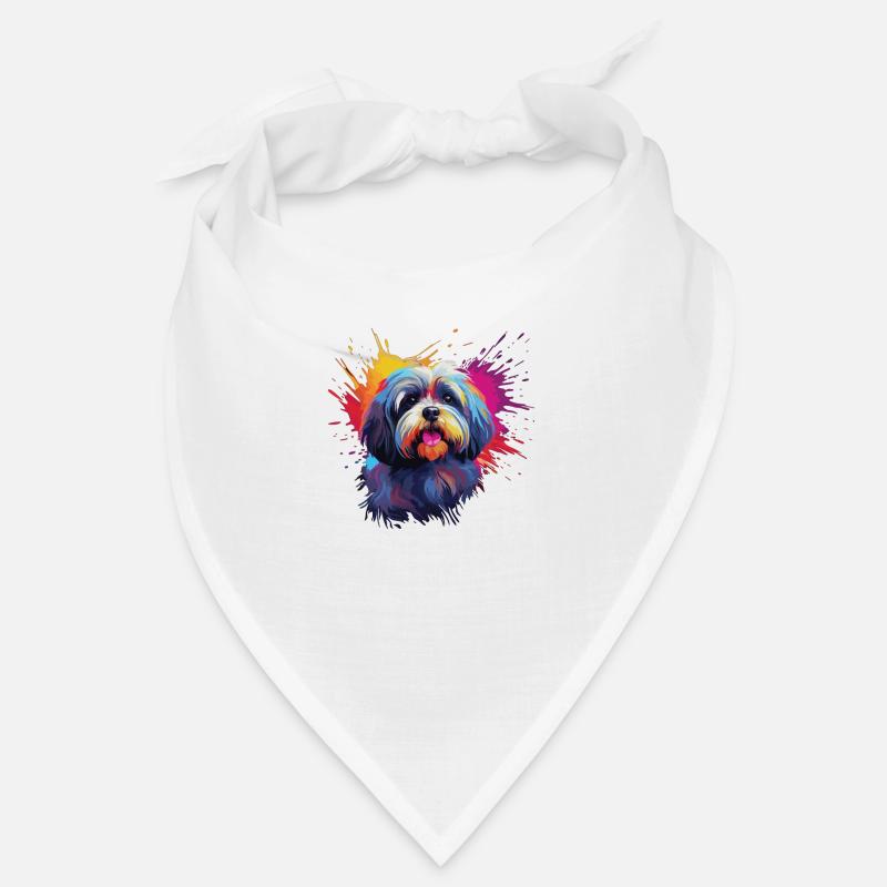 Wasserfarben Farbenfroher Lhasa Apso Bandana