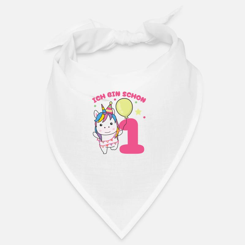 Ich bin schon 1 Einhörner Geburtstags Kinder Bandana