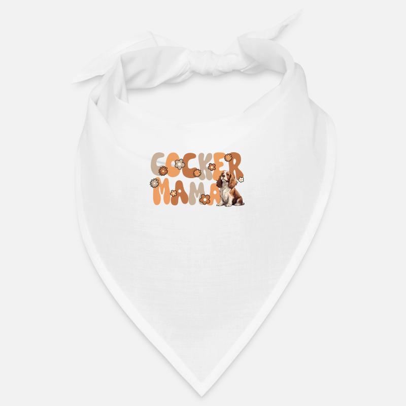 Cocker Spaniel Groovy Cocker Mama - Bandana - Weiß