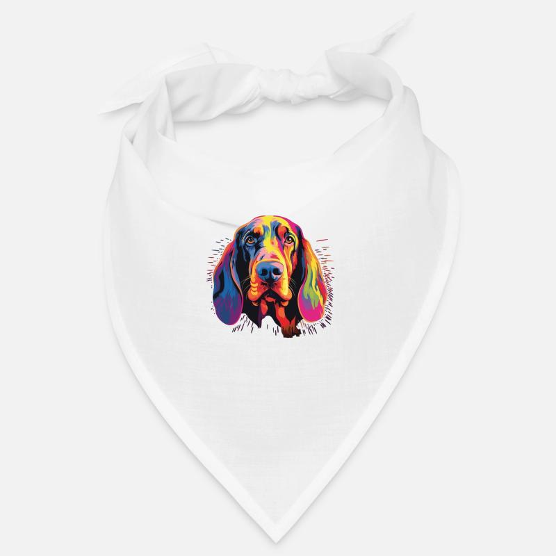 Aquarelle colorée noir et Tan Coonhound Bandana
