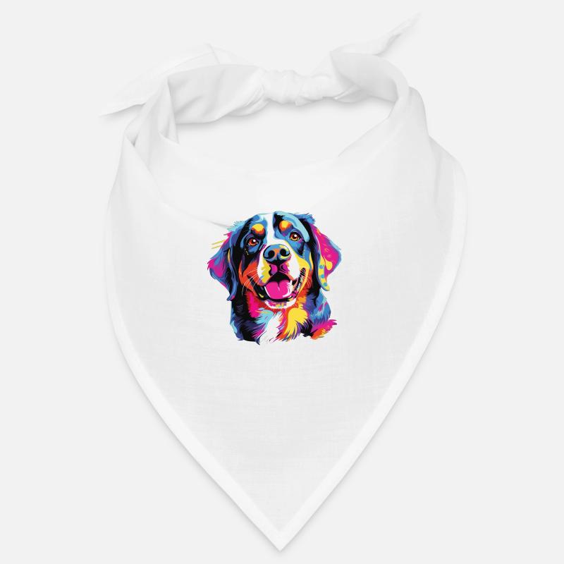 Wasserfarben Farbenfroher Entlebucher Sennenhund Bandana