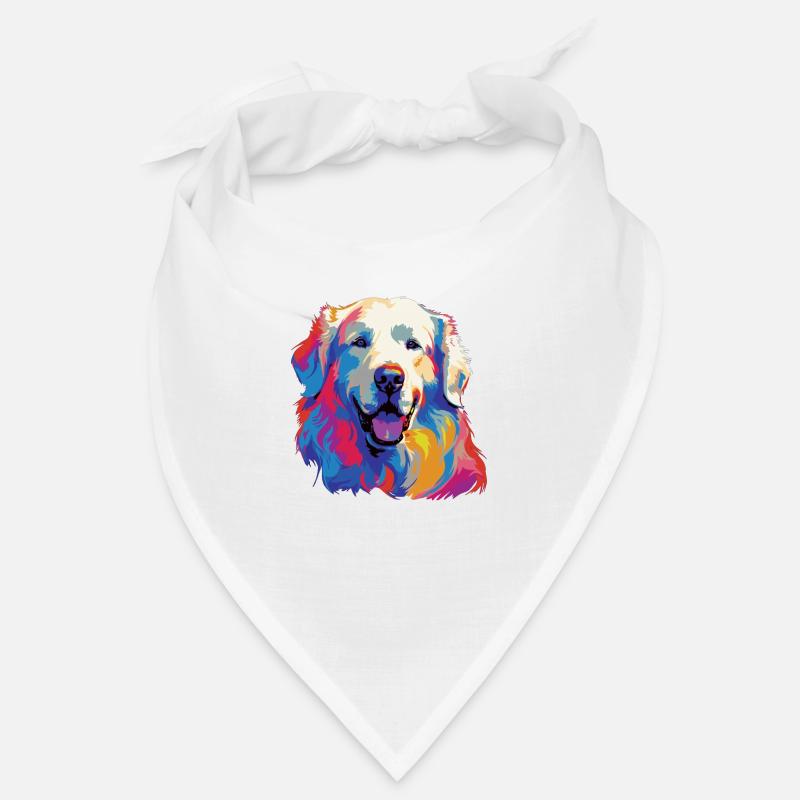 Wasserfarben Farbenfroher Kuvasz Bandana