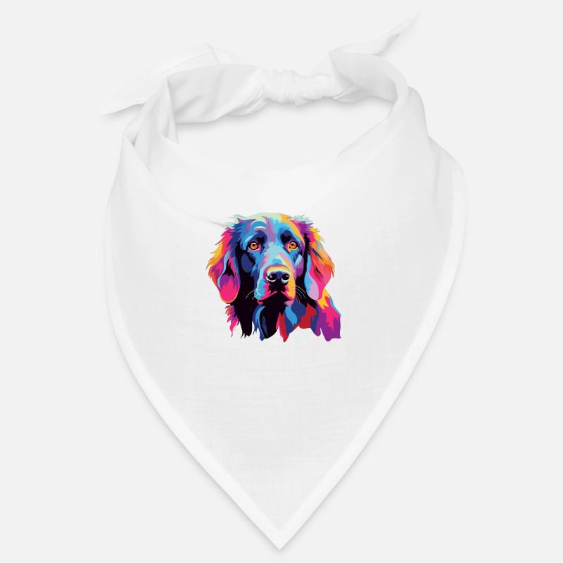 Wasserfarben Farbenfroher Flat Coated Retriever Bandana