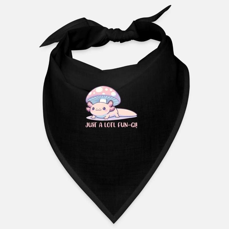 Cute Cottage Core Axolotl With Mushroom Pun Bandana