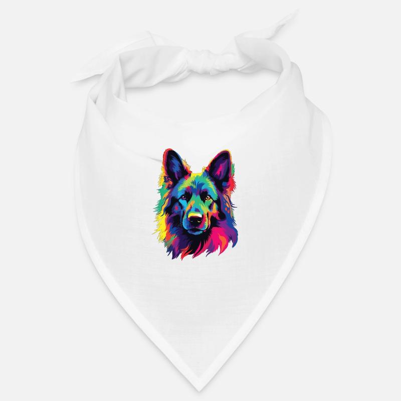Wasserfarben Farbenfroher Belgian Tervuren Bandana