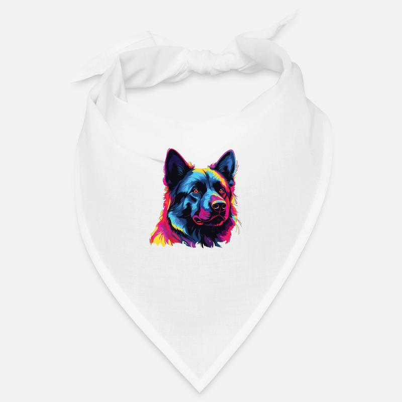 Wasserfarben Farbenfroher Norwegischer Elchhund Bandana