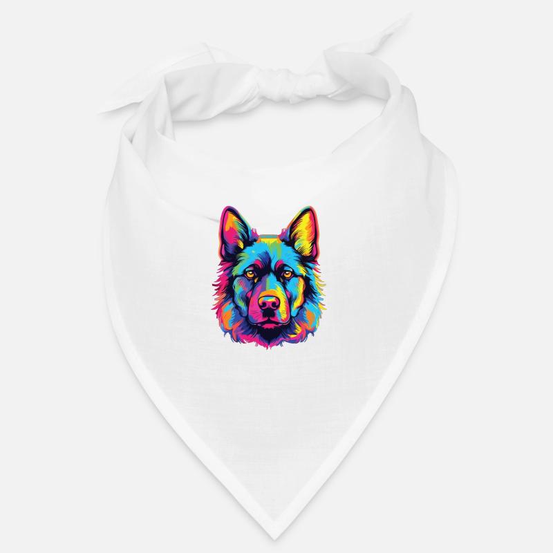 Wasserfarben Farbenfroher Norwegischer Elchhund Bandana