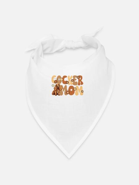 Cocker Épagneul Groovy Cocker Maman - Bandana - blanc