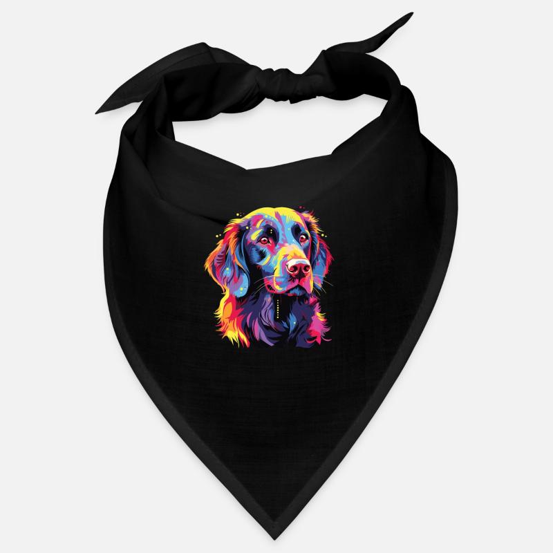 Wasserfarben Farbenfroher Flat Coated Retriever Bandana