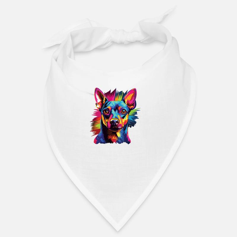 Aquarelle colorée Miniature Pinscher Bandana