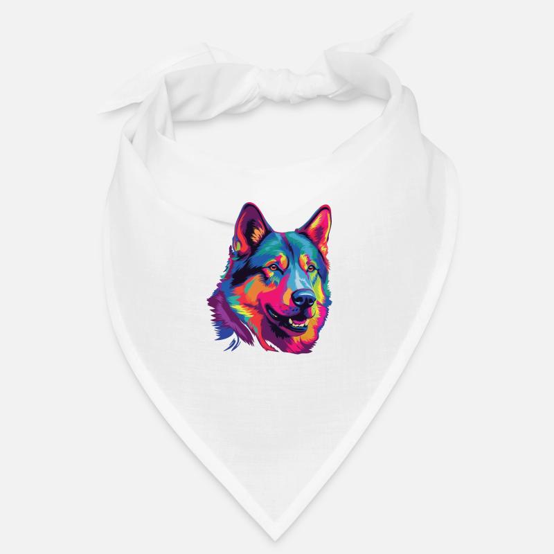 Wasserfarben Farbenfroher Norwegischer Elchhund Bandana