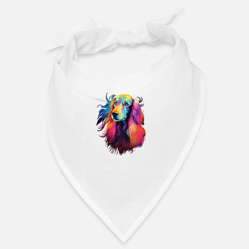 Wasserfarben Farbenfroher Afghanischer Windhund Bandana