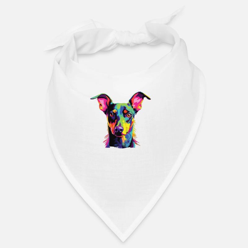 Wasserfarben Farbenfroher Manchester Terrier Bandana