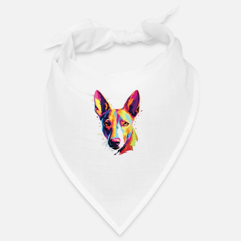 Wasserfarben Farbenfroher Basenji Bandana