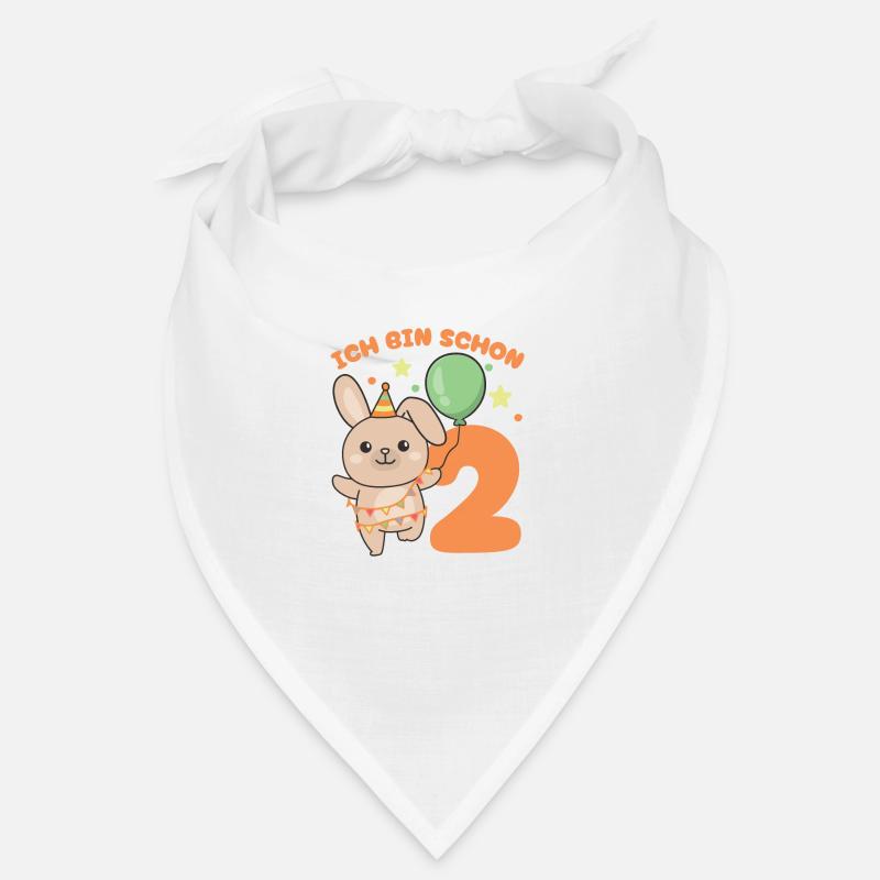 Ich bin schon 2 Hasen Geburtstags Kinder Bandana
