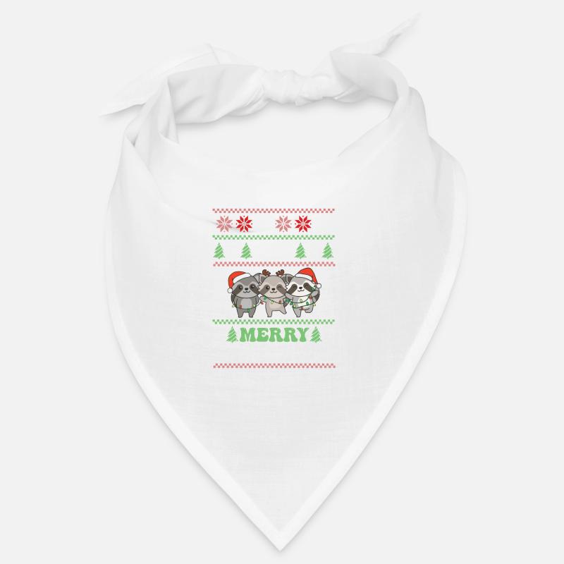 Joyeux Noël rétro moche noël raton laveur Bandana