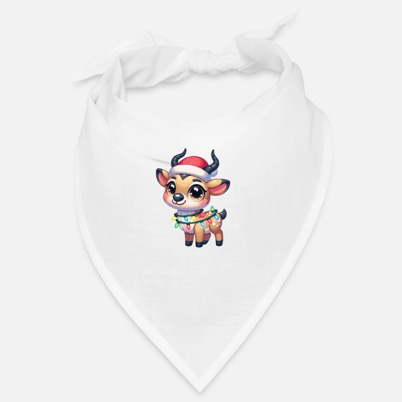 Fées de Noël Saiga Antilope - Bandana - blanc
