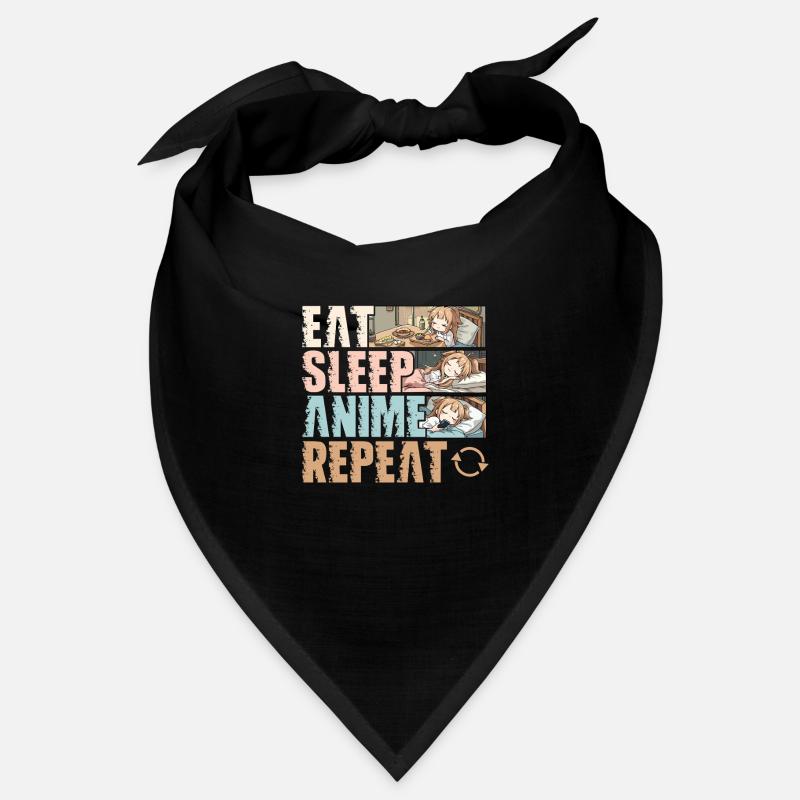 Nourriture Sommeil Anime Répéter Drôle Otaku Bandana