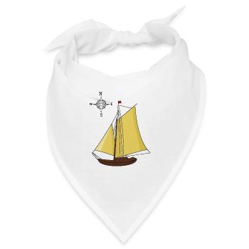 Windrose Segelschiff segeln Schiffe Schiff - Bandana - Weiß - Vorne