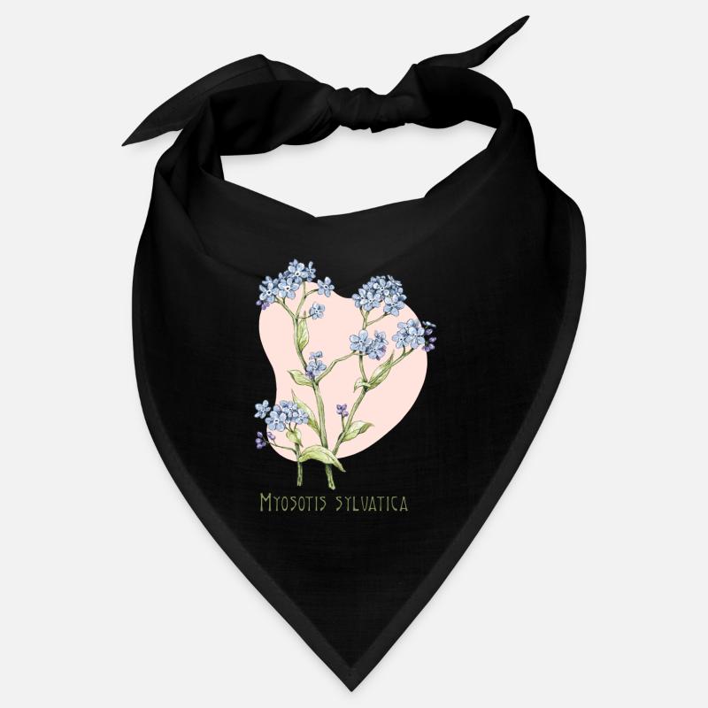 Forget-me-not botanical drawing Bandana