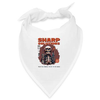 Skelett mit Dolch - Bandana - Weiß - Vorne