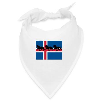 Islandflagge Tölter - Bandana - Weiß - Vorne