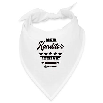 Bester Konditor Weltbester Bäcker Konditorei - Bandana - Weiß - Vorne