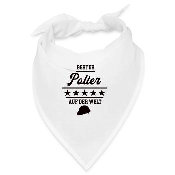 Bester Polier Weltbester Poliere Poliermeister Bau - Bandana - Weiß - Vorne