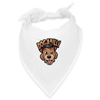 Cartoon-Hund mit Dogabilly-Haarschnitt - Bandana - Weiß - Vorne