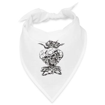Skull-Skelett-King-Krone - Bandana - Weiß - Vorne