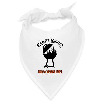 Holzkohlegriller-100 % Vegan frei-BBQ - Bandana - Weiß - Vorne