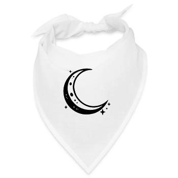 Mond Mondsichel - Bandana - Weiß - Vorne