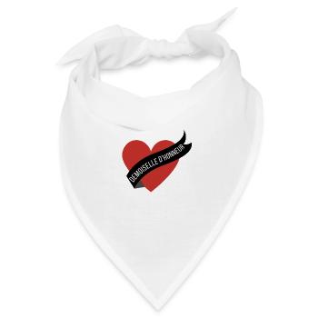 Brautjungfer rotes Herz und Band - Bandana - Weiß - Vorne