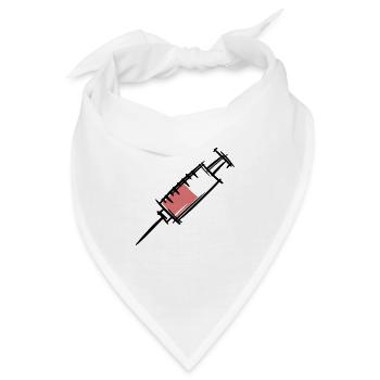 Volle Spritze, Injektion. Krankenschwester / Arzt. - Bandana - Weiß - Vorne