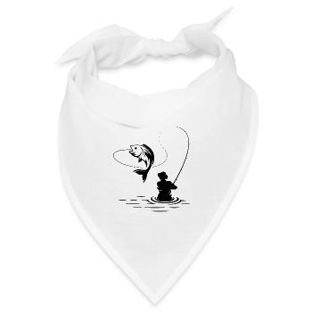 Angeln Angler Biss - Bandana - Weiß - Vorne