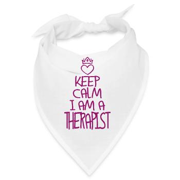 Keep Calm Therapeut cool Therapeut Geschenk - Bandana - Weiß - Vorne