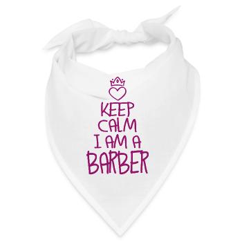 Keep Calm Barber cool Barber Geschenk - Bandana - Weiß - Vorne