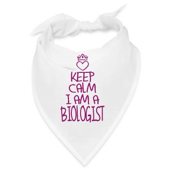 Keep Calm Biologe cool Biologe Geschenk - Bandana - Weiß - Vorne