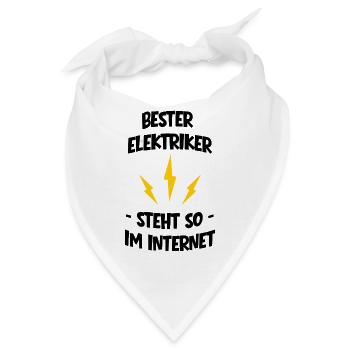 Drei Gelbe Blitze auf Schwarz - mit Spruch - Bandana - Weiß - Vorne