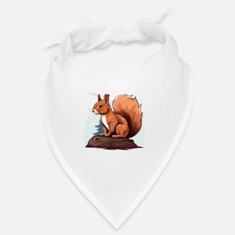 Herbst Eichhörnchen auf Orange Pilz Wald Szene Bandana