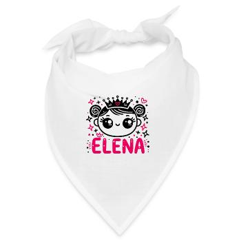 Elena Name Vorname Prinzessinname - Bandana - Weiß - Vorne