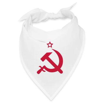 Hammer + Sichel + Stern / Serp + Molot Sowjetunion - Bandana - Weiß - Vorne