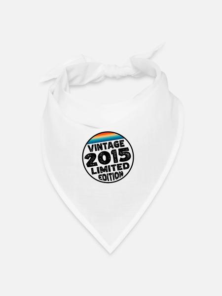 Vintage 2015 Geburtstag Geschenk Kinderparty - Bandana - Weiß - Vorne