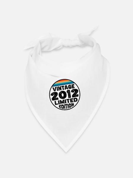 Vintage 2012 Geburtstag Geschenk Kinderparty - Bandana - Weiß - Vorne