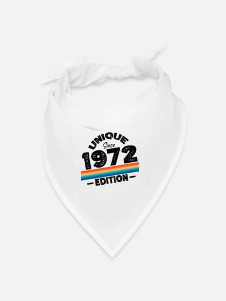 Unique since 1972 Edition Birthday Vintage 1972 - Bandana - white - Front
