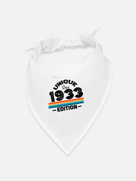 Unique since 1933 Edition Birthday Vintage 1933 - Bandana - white - Front
