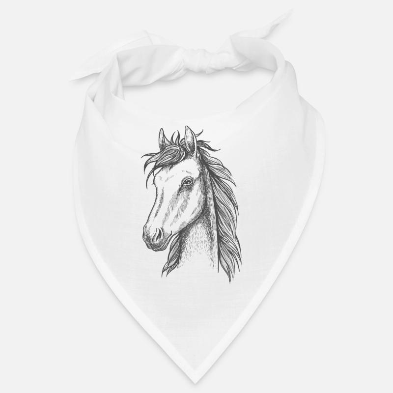 Pferde - Bandana - Weiß