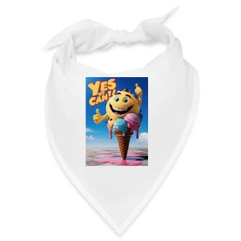 Eiscreme, Geschenk für Eisliebhaber - Bandana - Weiß - Vorne