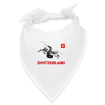 Switzerland/ Schweiz mit Bergen und Gondel - Bandana - Weiß - Vorne