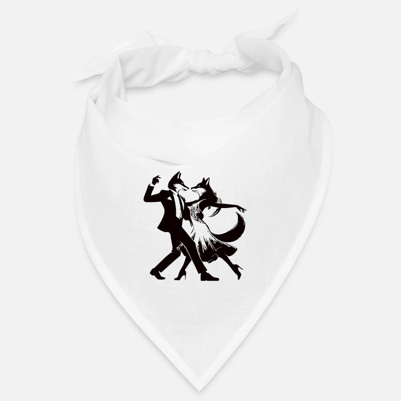 Conception élégante de couple de danse de tango avec des renards Bandana